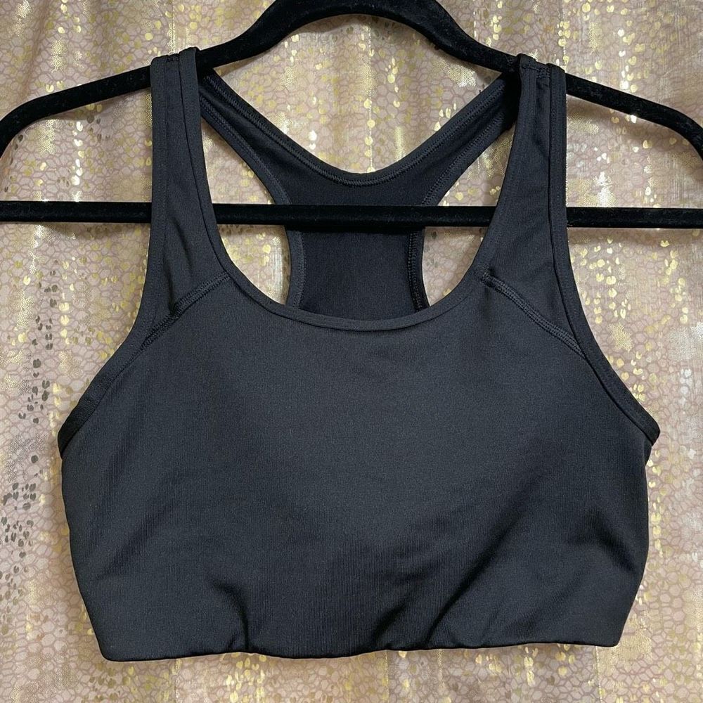 Victoria’s Secret Pink Ultimate Unlined Black Racerback Sports Bra Women’s Large